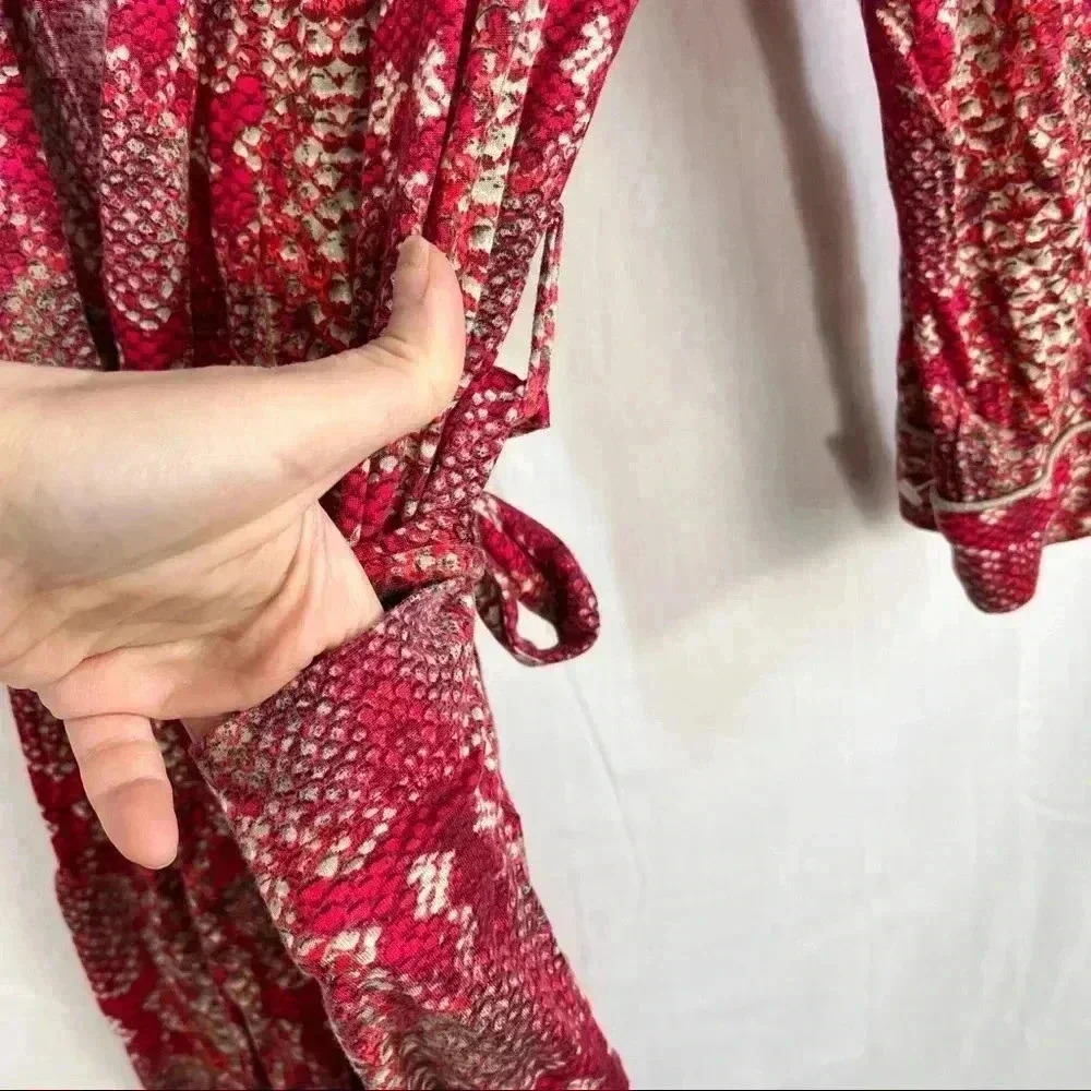 MARC BY MARC JACOB Womens 100% Lyocell Red Brown Snake Prints Robe Sz M/L Comfy - Picture 6 of 9